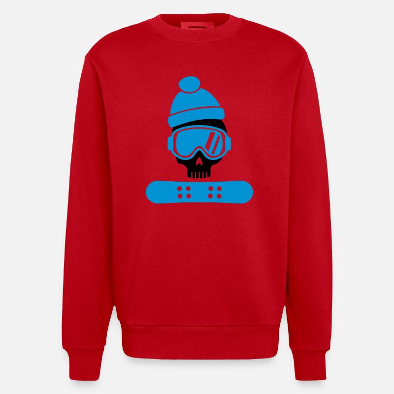 Snowboard - Heavyweight Oversized Organic Crew Neck Made in EU - red