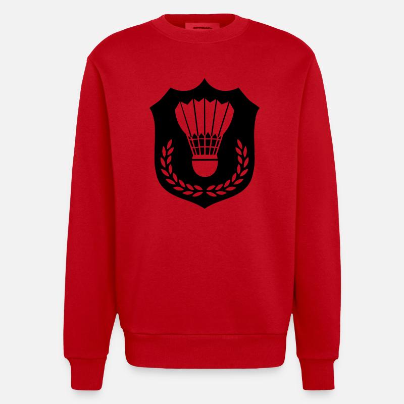 badminton wappen - Heavyweight Oversized Organic Crew Neck Made in EU - Rot