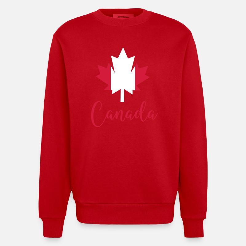 Canada Canada Maple Leaf - Heavyweight Oversized Organic Crew Neck Made in EU - red
