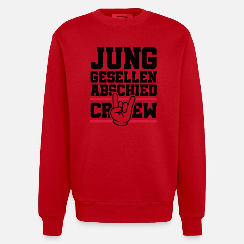 Junggesellenabschied Crew Jga - Heavyweight Oversized Organic Crew Neck Made in EU - Rot
