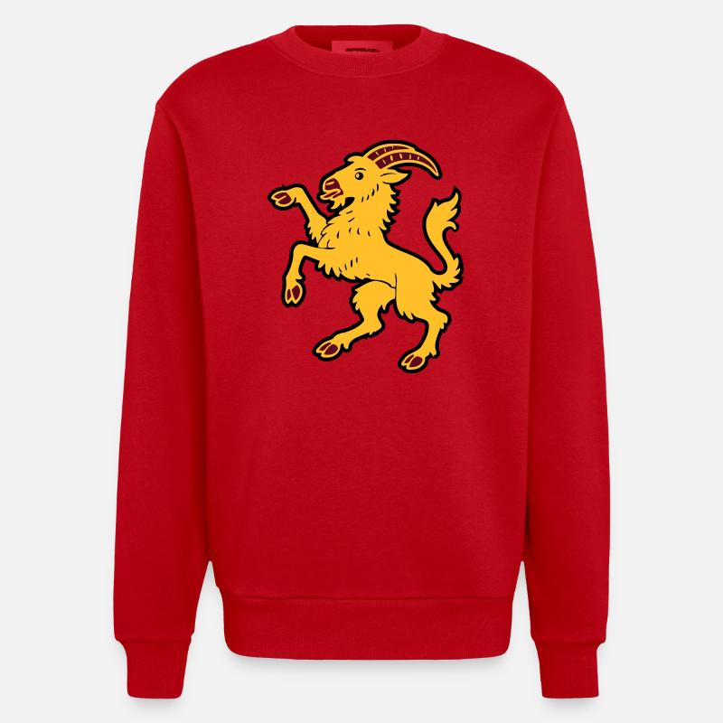 Chèvre Hälsinge - Sweat bio épais oversize fabriqué en UE - rouge