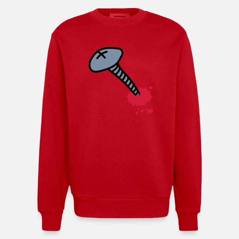 wunde_3c - Sweat bio épais oversize fabriqué en UE - rouge