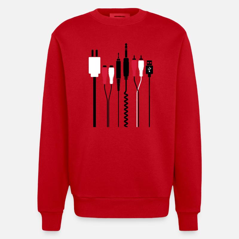 Audio et connecteurs d'alimentation - Sweat bio épais oversize fabriqué en UE - rouge