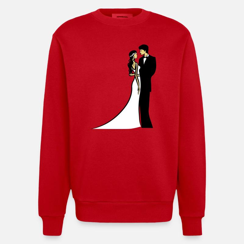 Mariage heureux mariage - Sweat bio épais oversize fabriqué en UE - rouge