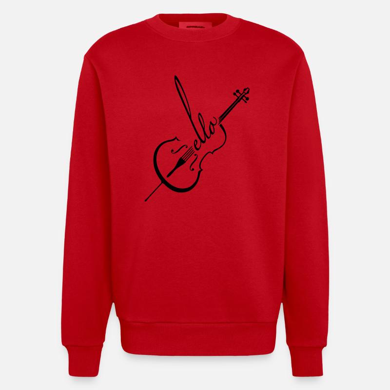 Violoncello - Heavyweight Oversized Organic Crew Neck Made in EU - Rot