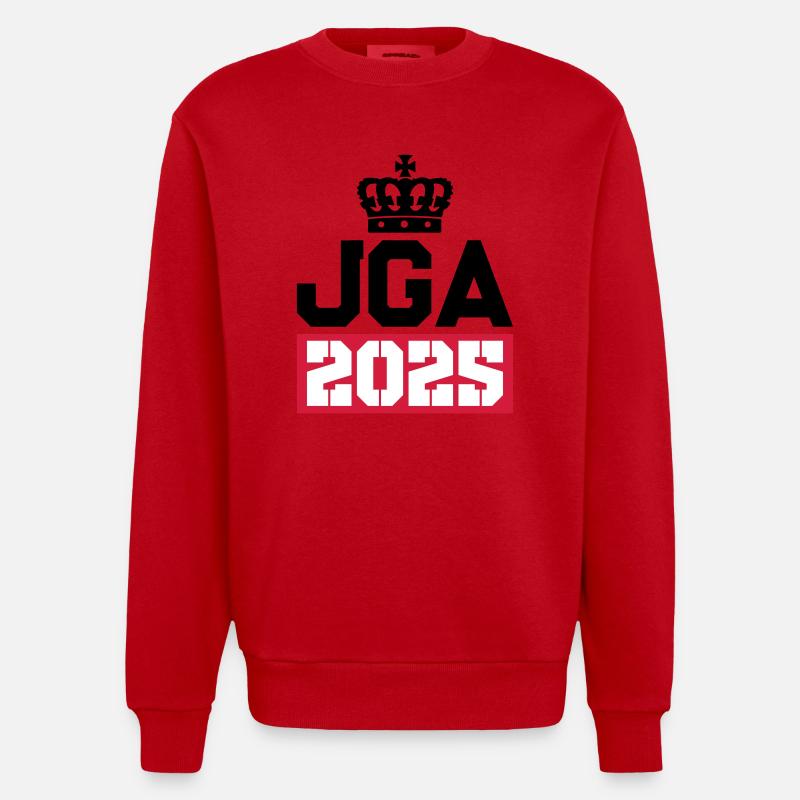 Jga 2025 Junggesellenabschied - Heavyweight Oversized Organic Crew Neck Made in EU - Rot