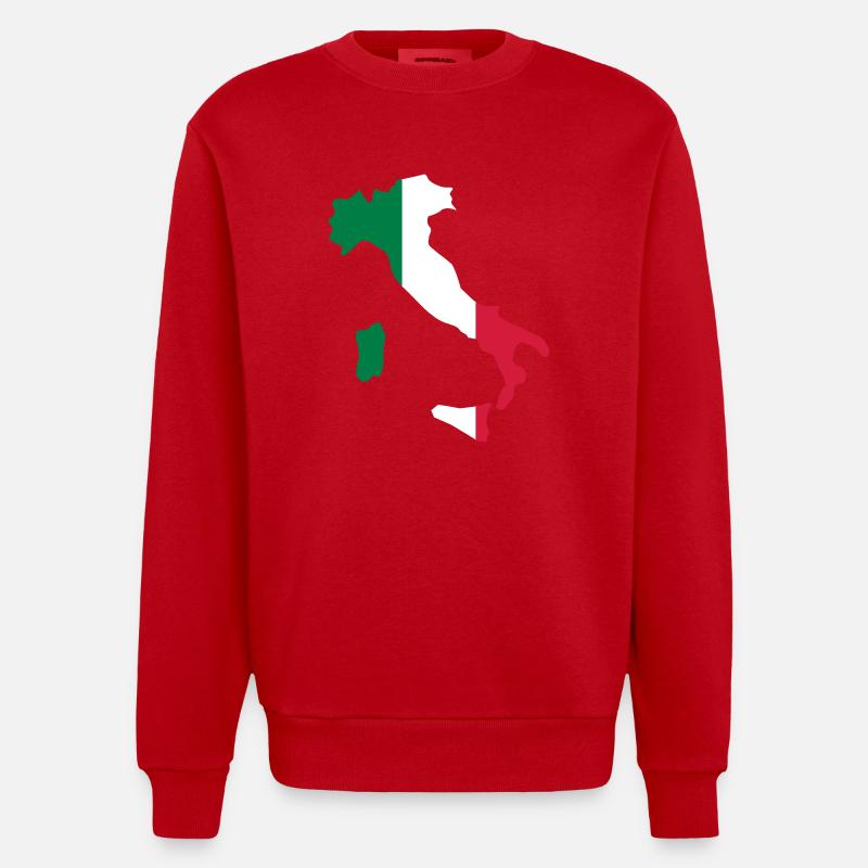 Italy - Maglietta a girocollo ecologica oversize Heavyweight Made in UE - rosso