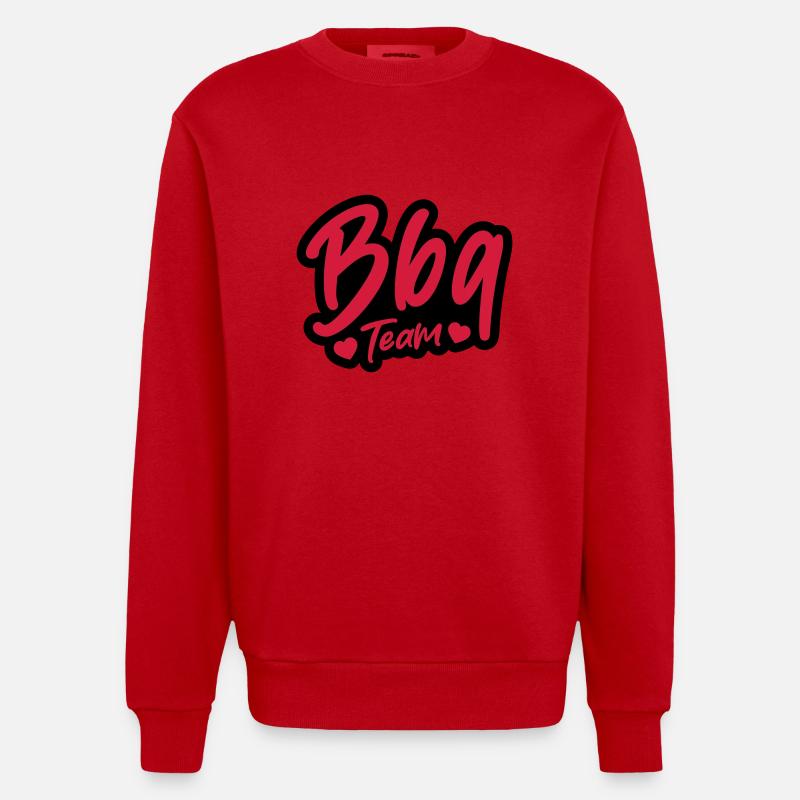 BBQ Grill Team - Heavyweight Oversized Organic Crew Neck Made in EU - Rot
