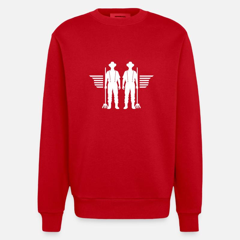 Équipe d’agriculteurs - Sweat bio épais oversize fabriqué en UE - rouge