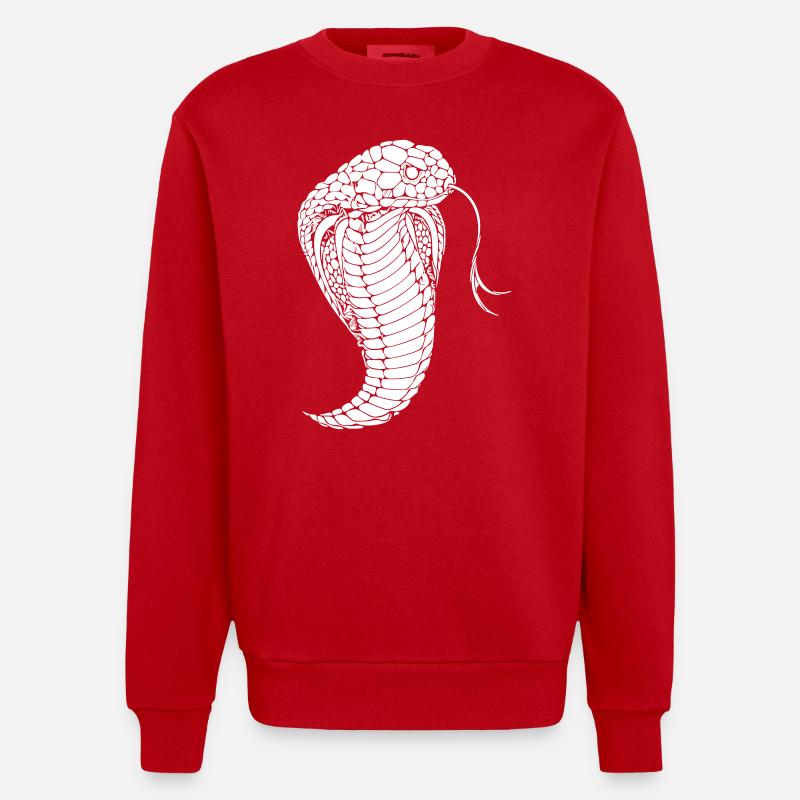 Serpent cobra serpent cobra - Sweat bio épais oversize fabriqué en UE - rouge