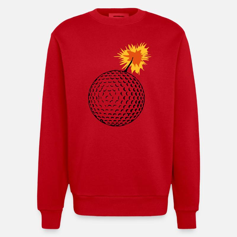 golfbombe - Heavyweight Oversized Organic Crew Neck Made in EU - Rot