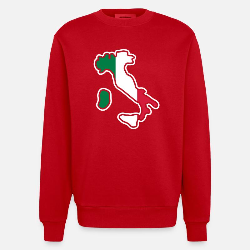 italy_map - Sweat bio épais oversize fabriqué en UE - rouge