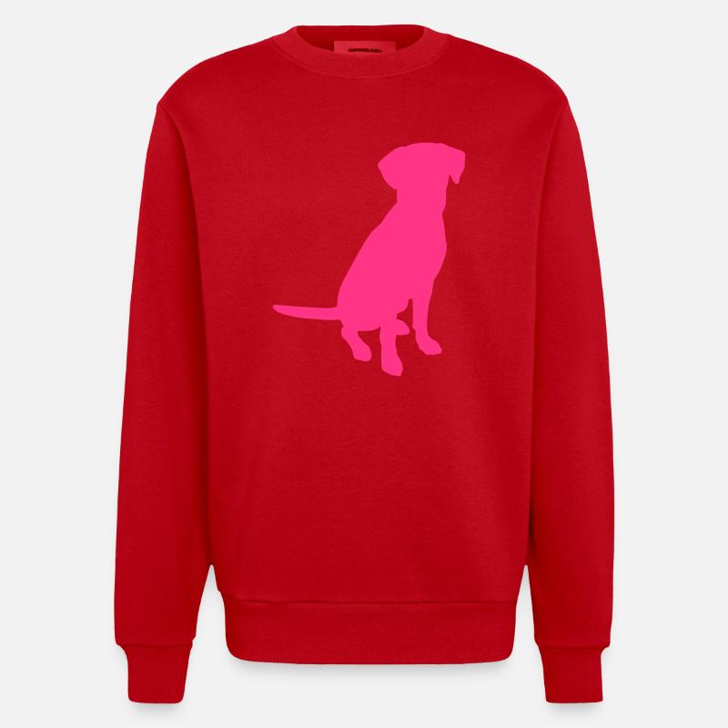 Labrador - Heavyweight Oversized Organic Crew Neck Made in EU - Rot