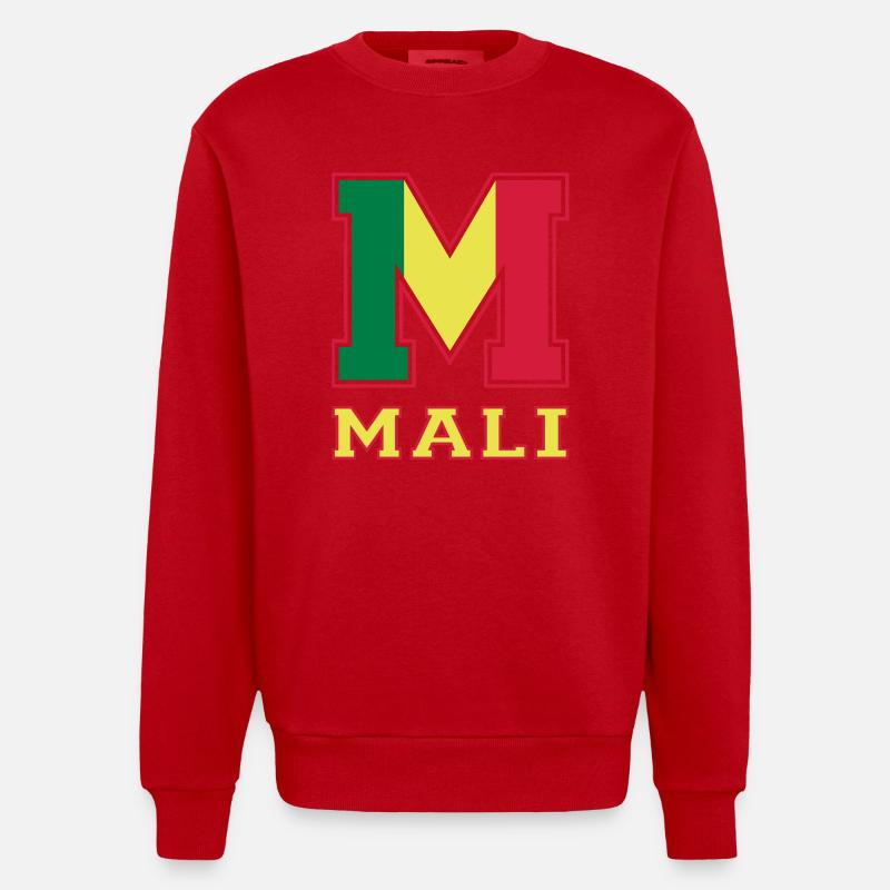 Athletisch Mali - Heavyweight Oversized Organic Crew Neck Made in EU - Rot