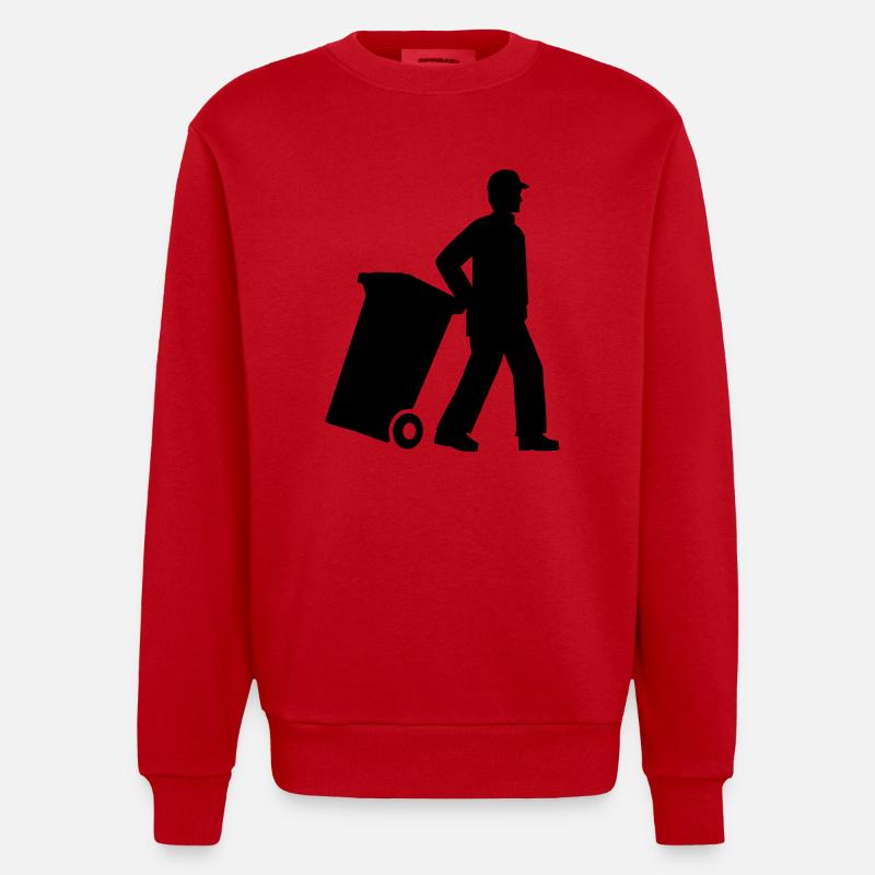 Müllmann - Heavyweight Oversized Organic Crew Neck Made in EU - Rot