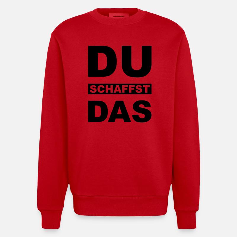 Du schaffst das - Heavyweight Oversized Organic Crew Neck Made in EU - Rot