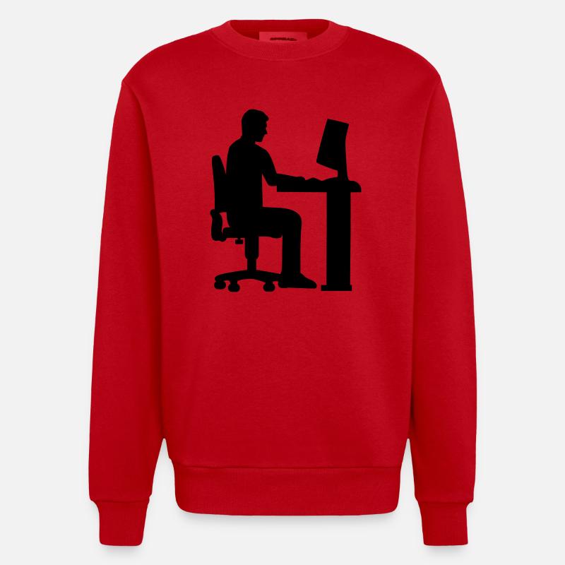 Programmeur - Sweat bio épais oversize fabriqué en UE - rouge