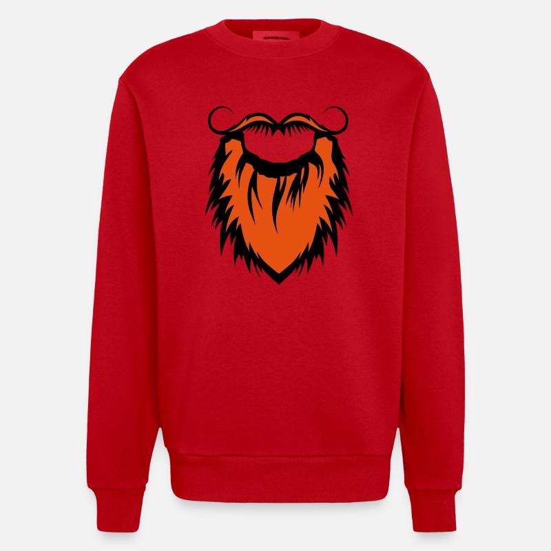 Bart und Schnurrbart 20122 - Heavyweight Oversized Organic Crew Neck Made in EU - Rot