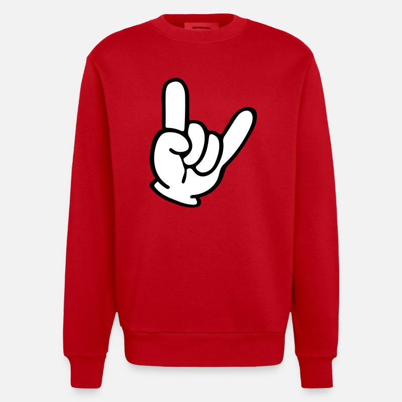 hand comic party - Heavyweight Oversized Organic Crew Neck Made in EU - Rot