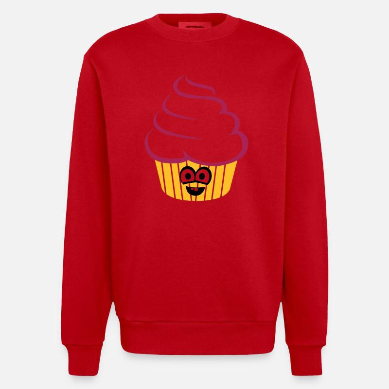 cupcake_funny - Sweat bio épais oversize fabriqué en UE - rouge