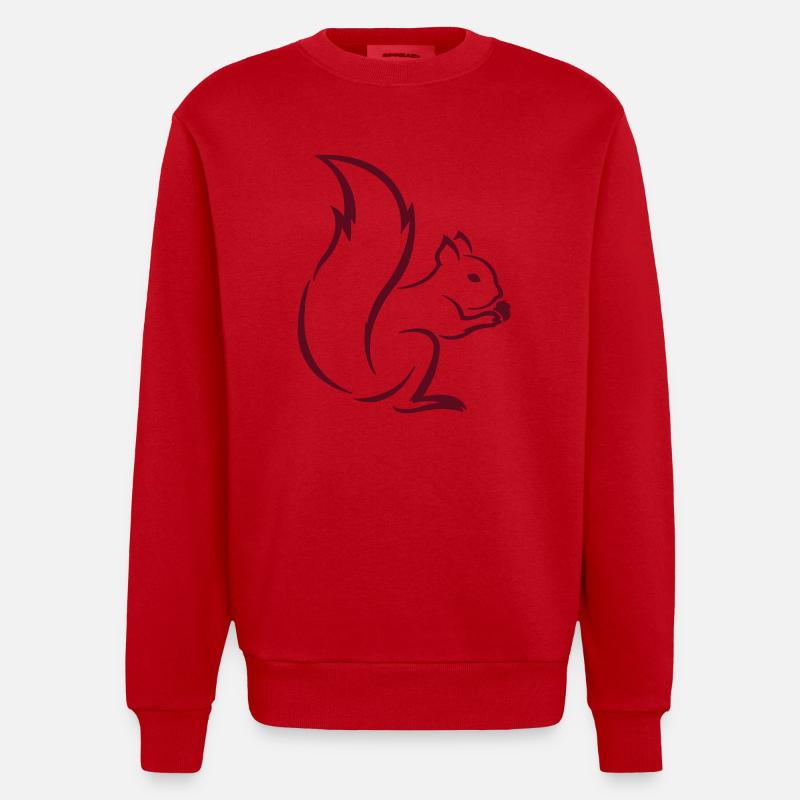 Eichhörnchen - Heavyweight Oversized Organic Crew Neck Made in EU - Rot