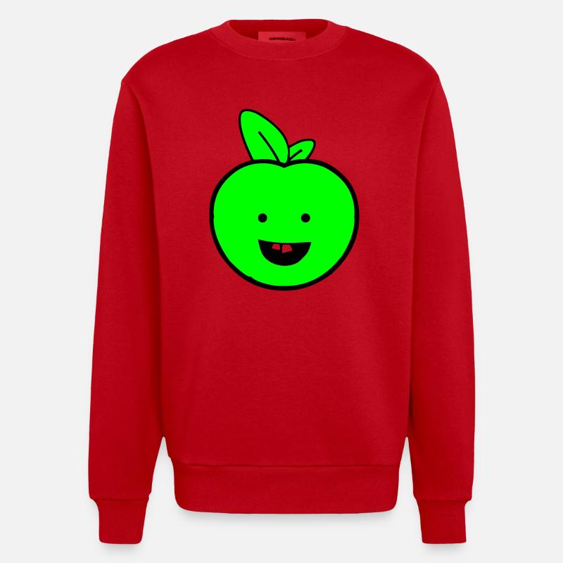 apfel smile - Heavyweight Oversized Organic Crew Neck Made in EU - Rot