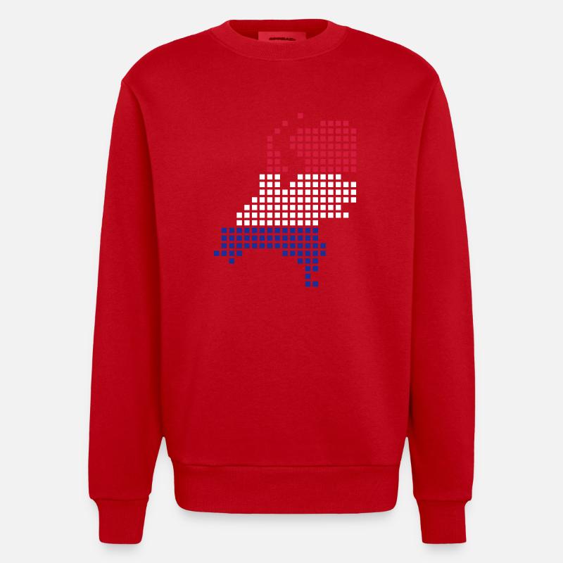 Pays-bas - flag - map - holland - Sweat bio épais oversize fabriqué en UE - rouge