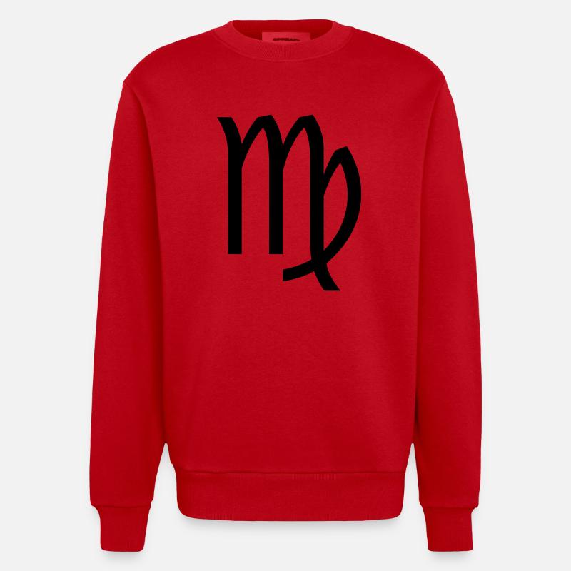virgo / jungfrau - Heavyweight Oversized Organic Crew Neck Made in EU - Rot