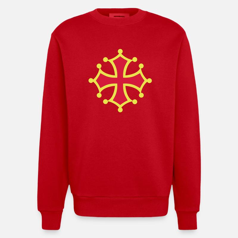 croix occitane - Sweat bio épais oversize fabriqué en UE - rouge