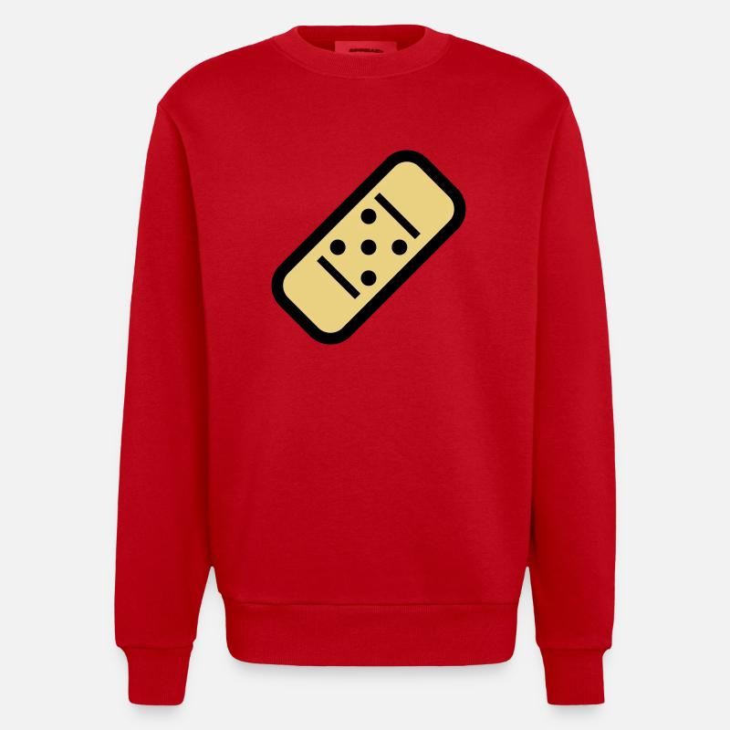 Cartoon plaster - Heavyweight Oversized Organic Crew Neck Made in EU - red