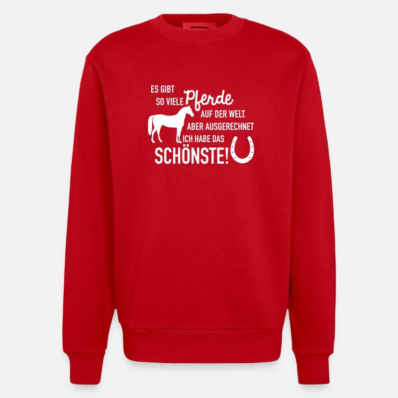 Schönstes Pferd - Heavyweight Oversized Organic Crew Neck Made in EU - Rot