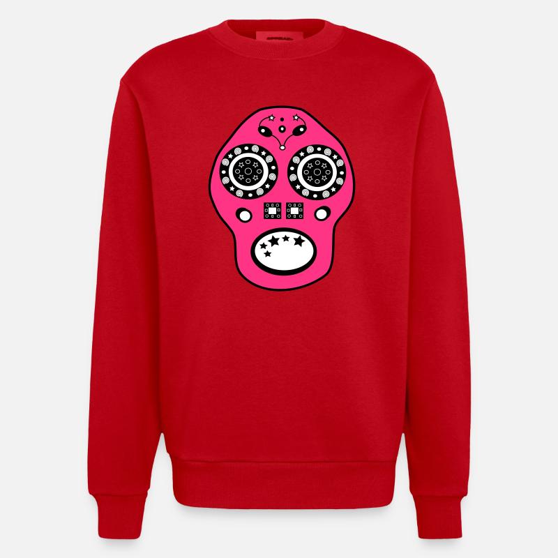 Crâne - Sweat bio épais oversize fabriqué en UE - rouge