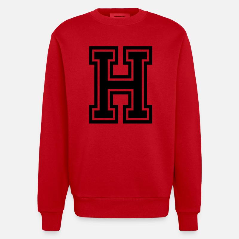 H - Heavyweight Oversized Organic Crew Neck Made in EU - Rot