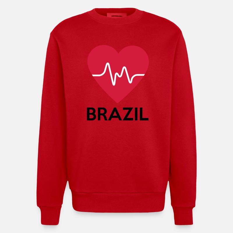Herz Brazil - Heavyweight Oversized Organic Crew Neck Made in EU - Rot