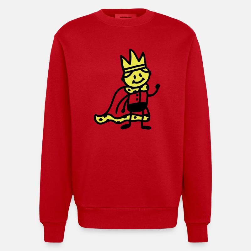 little king - Heavyweight Oversized Organic Crew Neck Made in EU - red