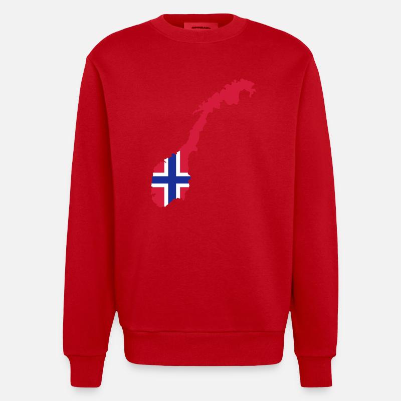 Norwegen - Heavyweight Oversized Organic Crew Neck Made in EU - Rot