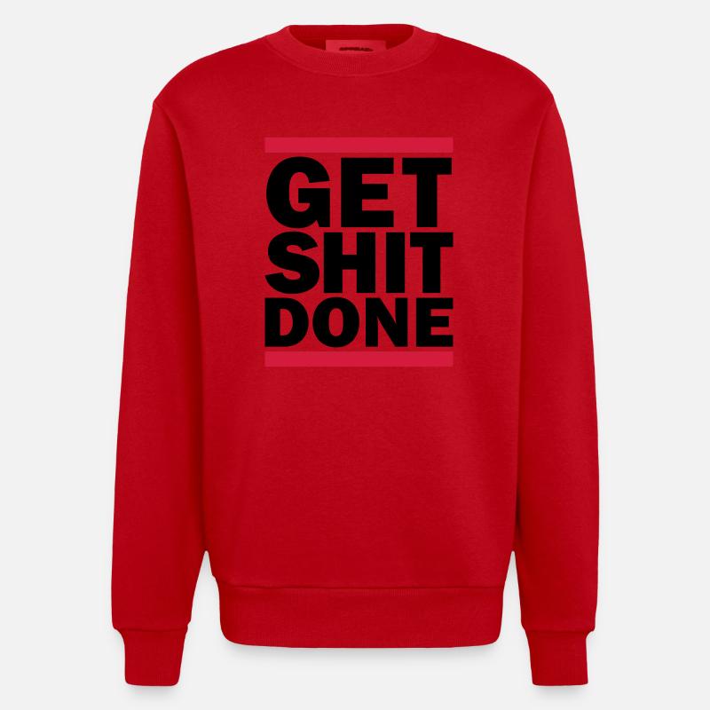 Get Shit Done - Sweat bio épais oversize fabriqué en UE - rouge