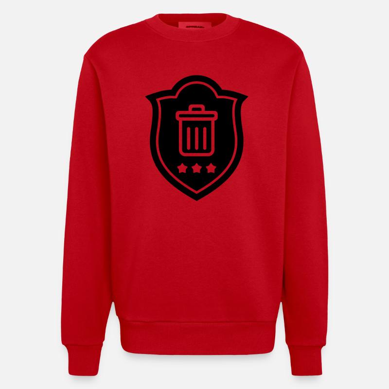 Müllmann / Müllarbeiter / Müllwerker / Müllabfuhr - Heavyweight Oversized Organic Crew Neck Made in EU - Rot