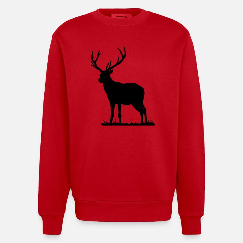 Hirsch - Heavyweight Oversized Organic Crew Neck Made in EU - Rot
