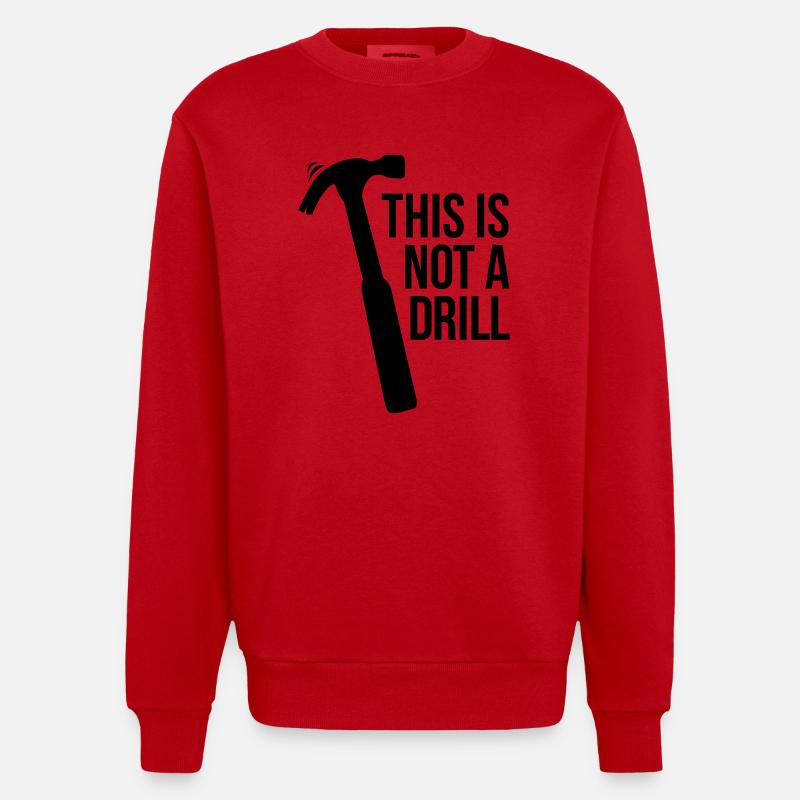 this is not a drill - Heavyweight Oversized Organic Crew Neck Made in EU - red