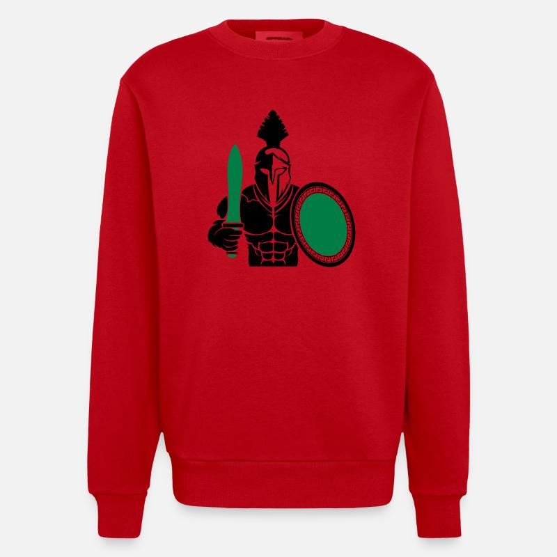 spartaner 02 - Heavyweight Oversized Organic Crew Neck Made in EU - Rot