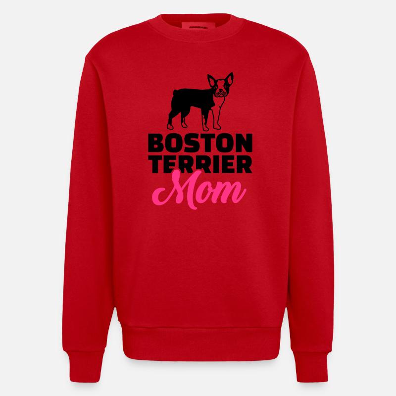Boston Terrier - Sweat bio épais oversize fabriqué en UE - rouge