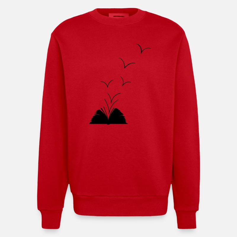 Offenes Buch - Heavyweight Oversized Organic Crew Neck Made in EU - Rot