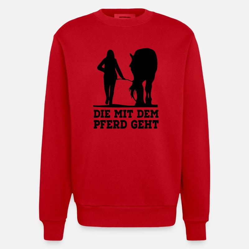 Pferd - Heavyweight Oversized Organic Crew Neck Made in EU - Rot