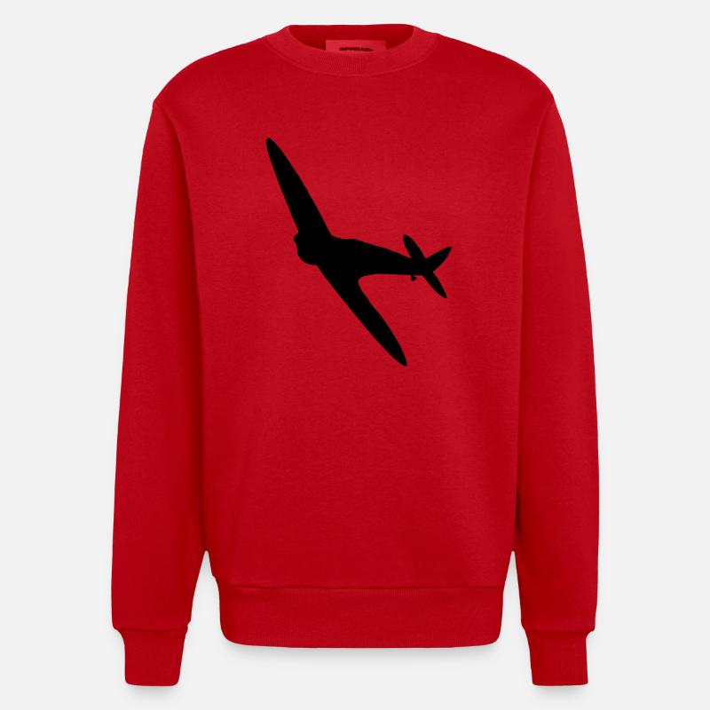 Spitfire Silhouette - Sweat bio épais oversize fabriqué en UE - rouge