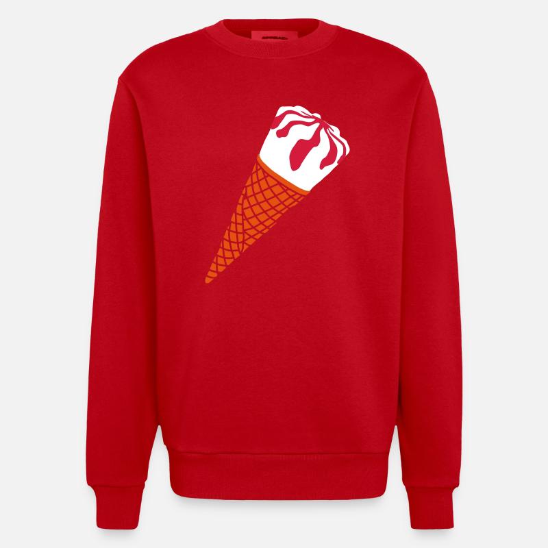 crème_ glacée _et _de _cerise_g1 - Sweat bio épais oversize fabriqué en UE - rouge