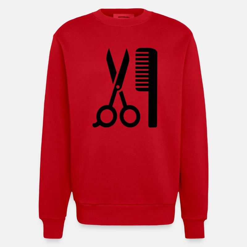 Coiffeur - Sweat bio épais oversize fabriqué en UE - rouge