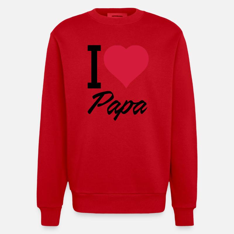 J’aime Papa 01 - Sweat bio épais oversize fabriqué en UE - rouge