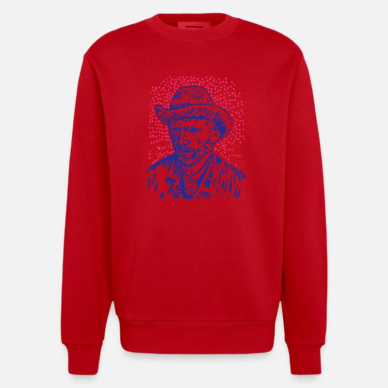 Vincent van Gogh - Heavyweight Oversized Organic Crew Neck Made in EU - Rot