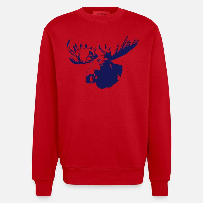 elch - elk - moose - jagd - jäger - Heavyweight Oversized Organic Crew Neck Made in EU - Rot